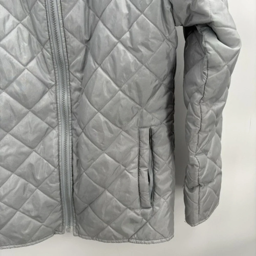 VTG Limited Too Silver Puffer Jacket Lightweight Coat Girls Size XXL‎ #21D